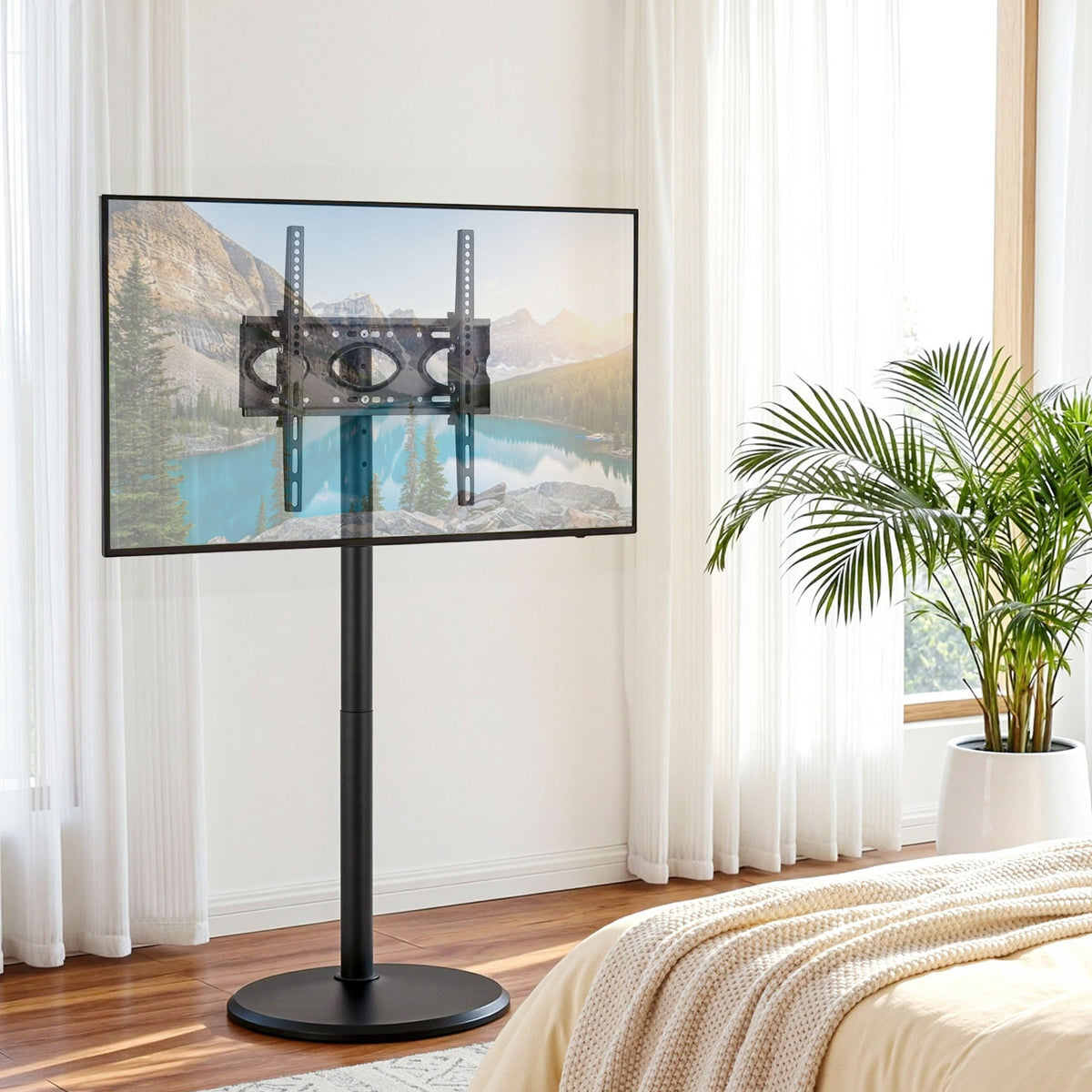 Artiss Mobile TV Stand 32-55 Inch with Wheels and Tilt Adjustable