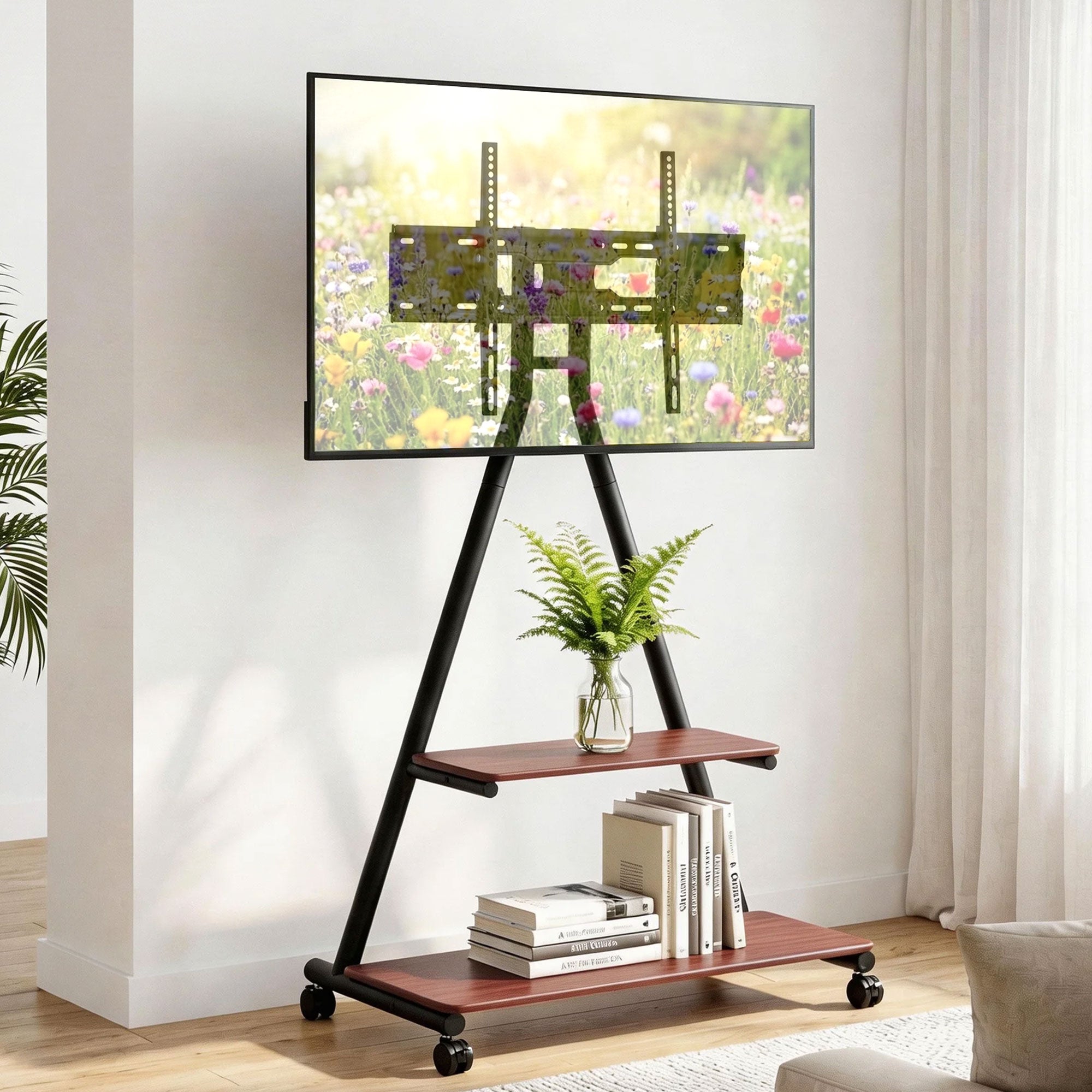 Artiss Mobile TV Stand Rolling Cart 32-75 Inch Heavy Duty 133kg
