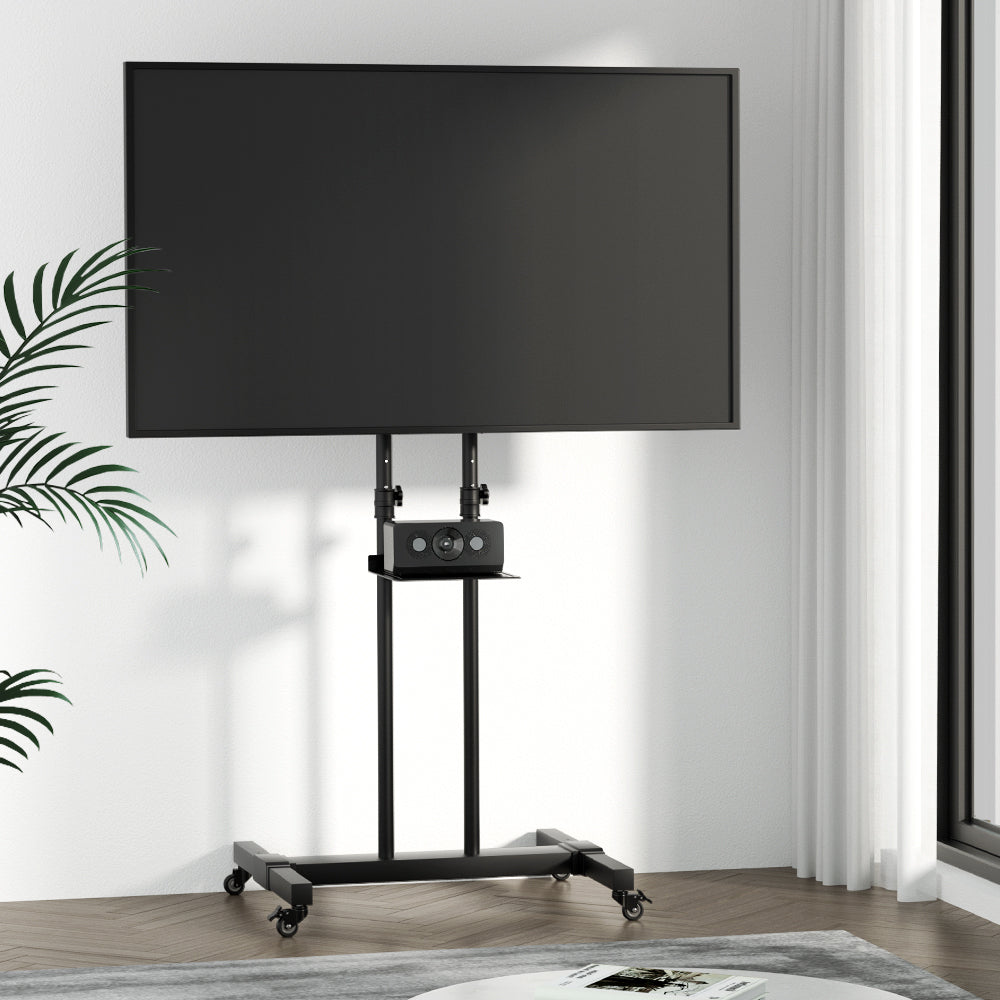 Artiss Mobile TV Stand 23"-65" Adjustable Black Trolley