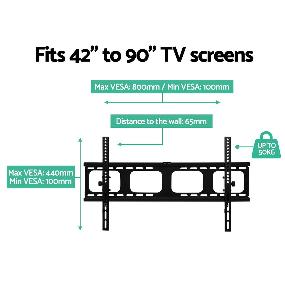 Artiss 42"-90" TV Wall Mount Bracket Tilt Slim Black