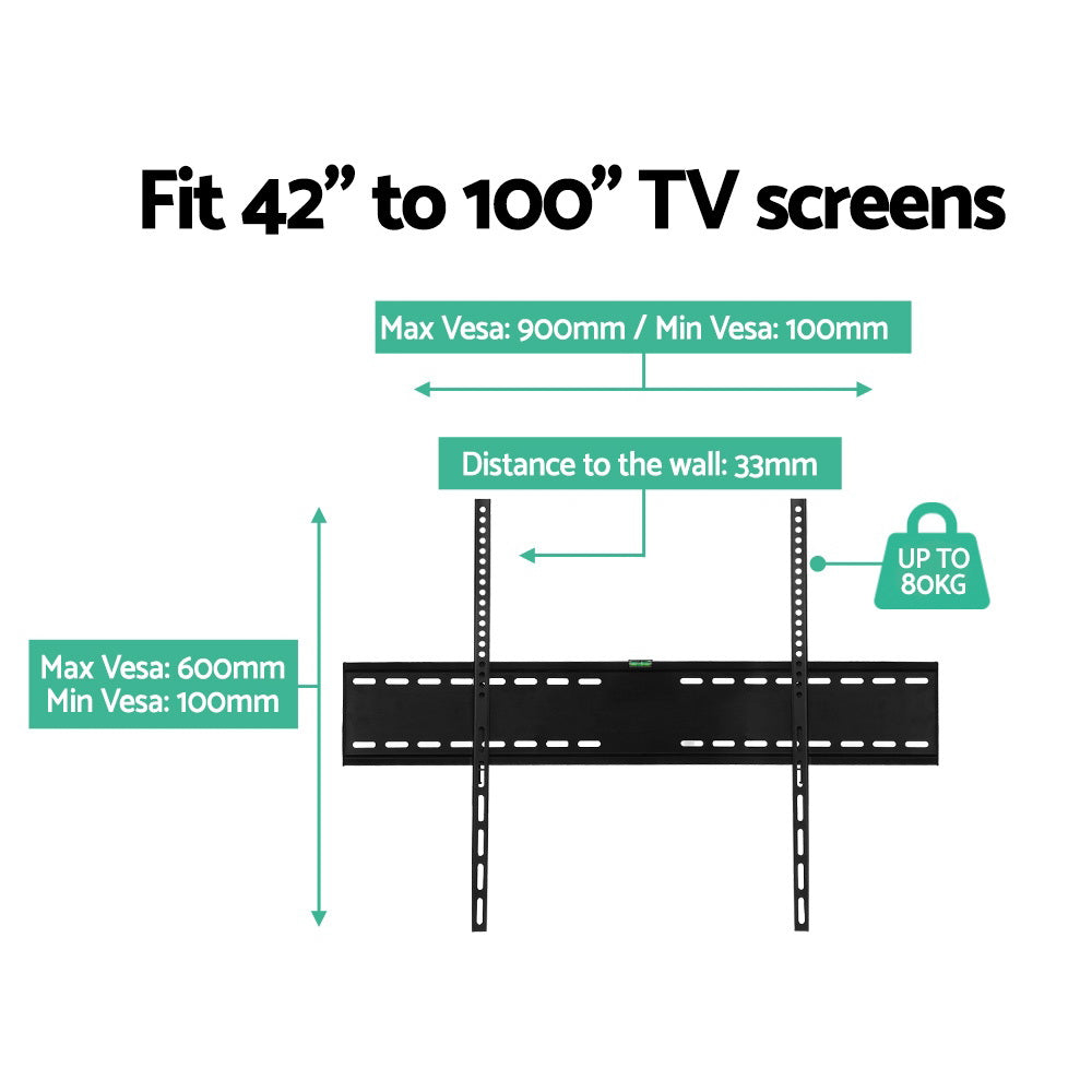 Artiss 42"-100" TV Wall Mount Bracket Black