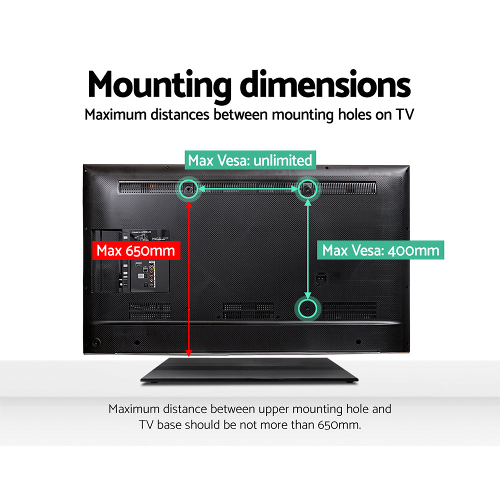 Universal Pedestal TV Stand 32"-65" Adjustable Black