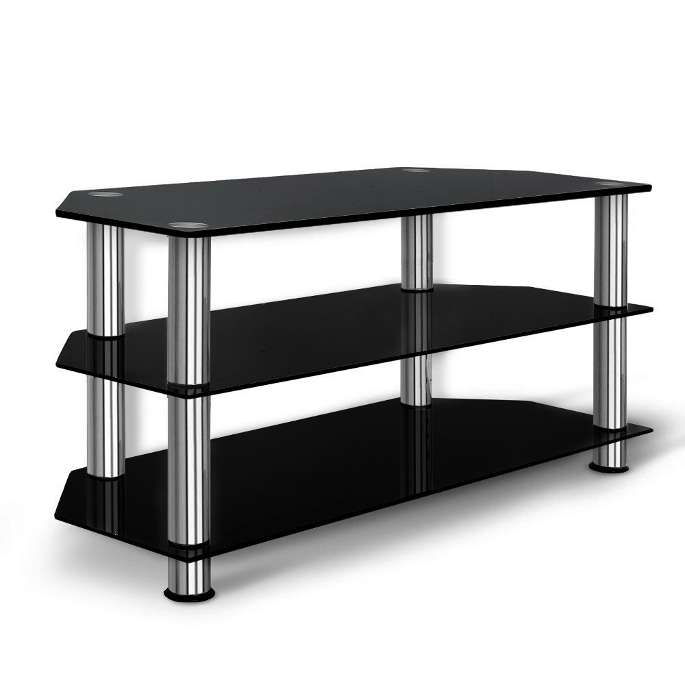 Artiss 3-Tier TV Stand Tempered Glass Black