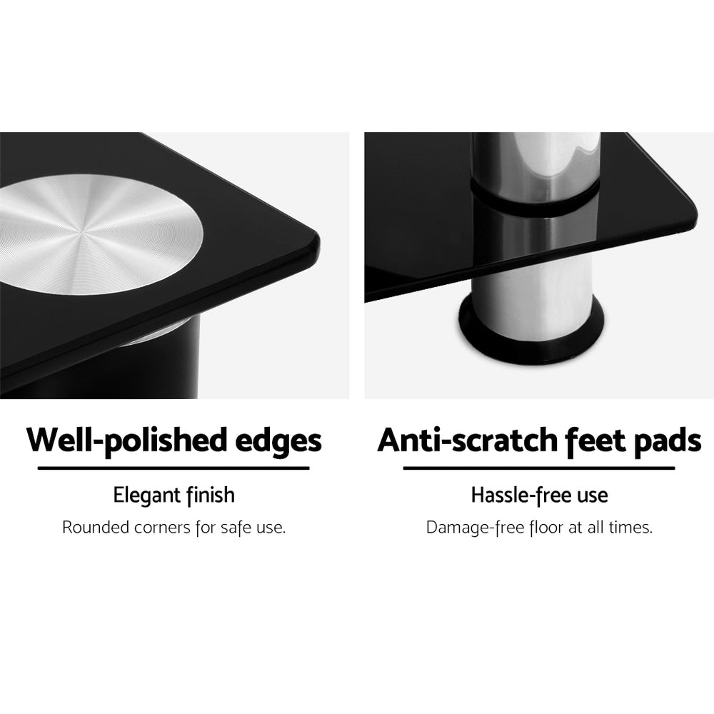 Artiss 3-Tier TV Stand Tempered Glass Black