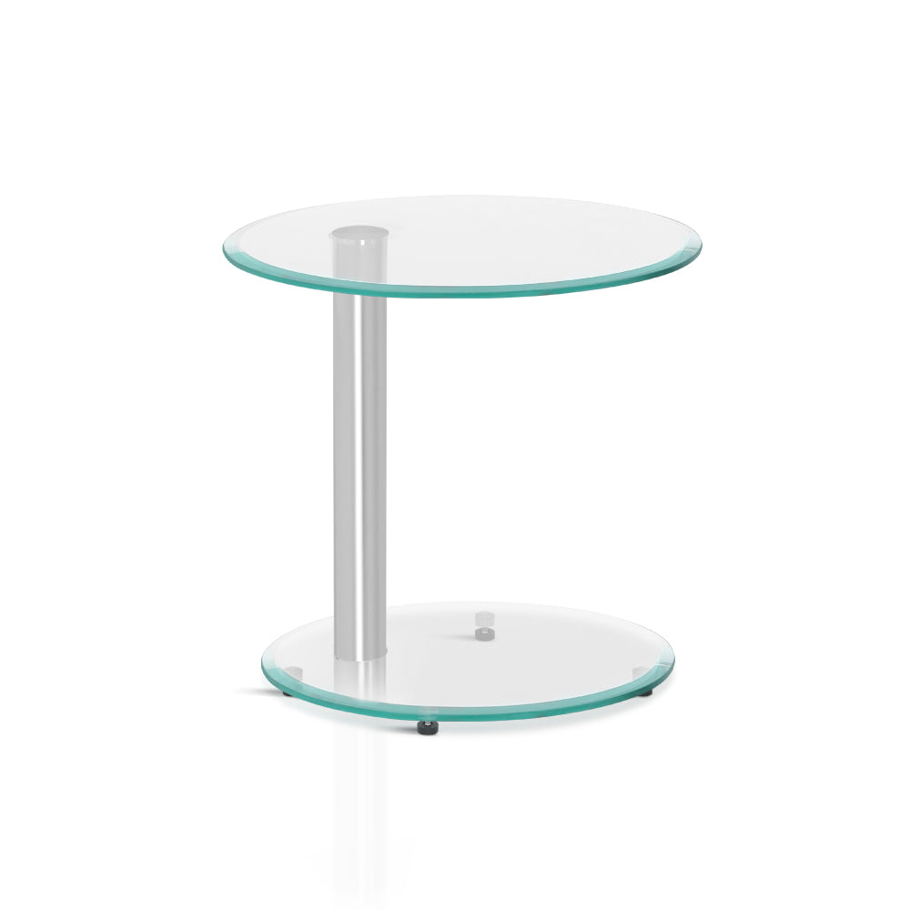 Cali Oval Coffee Table 45cm Tempered Glass Transparent