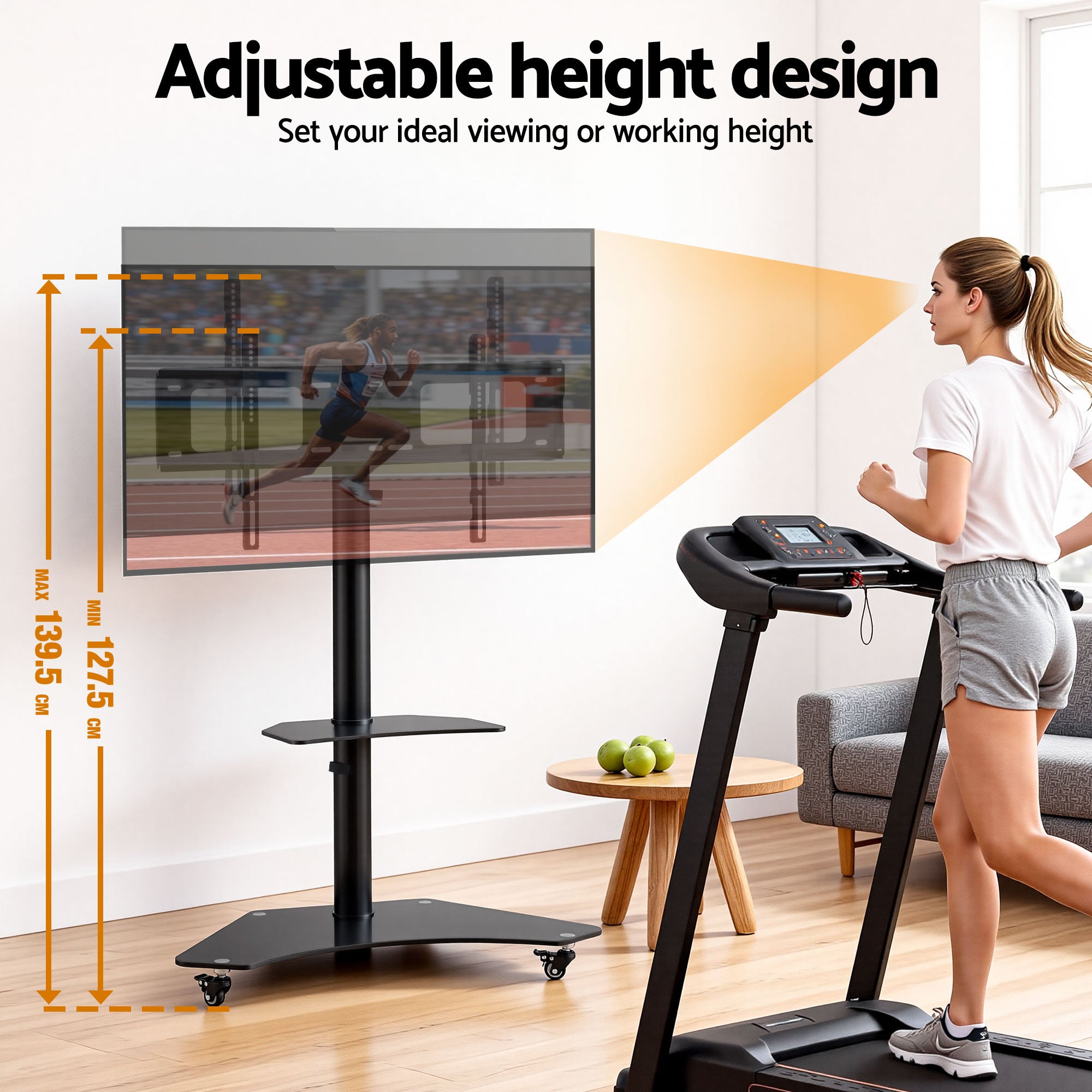 Artiss 40-100" TV Stand Mount Bracket Universal Adjustable Height with Wheels