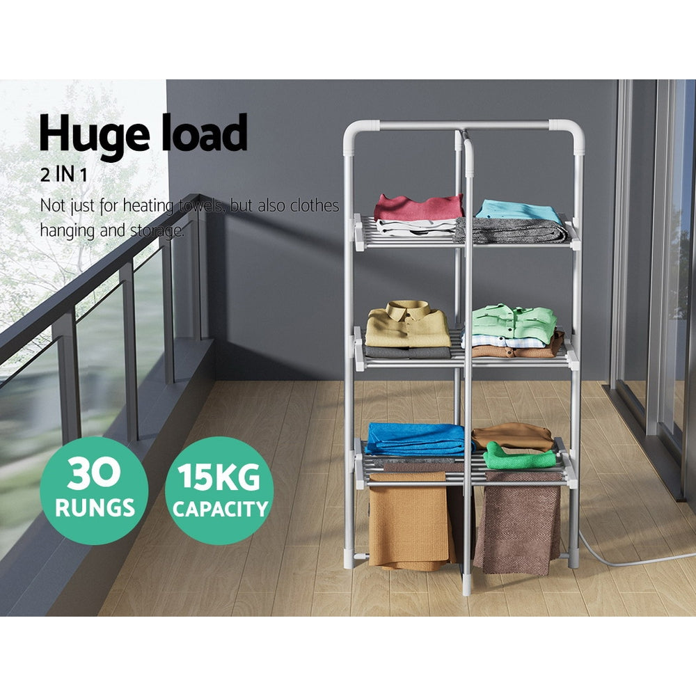 Devanti 30-Bar Foldable Electric Heated Clothes Rack
