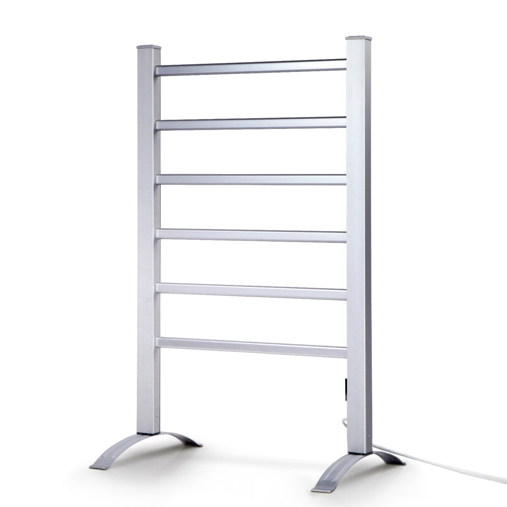 Devanti 6-Bar Electric Heated Towel Rail Rack with Timer