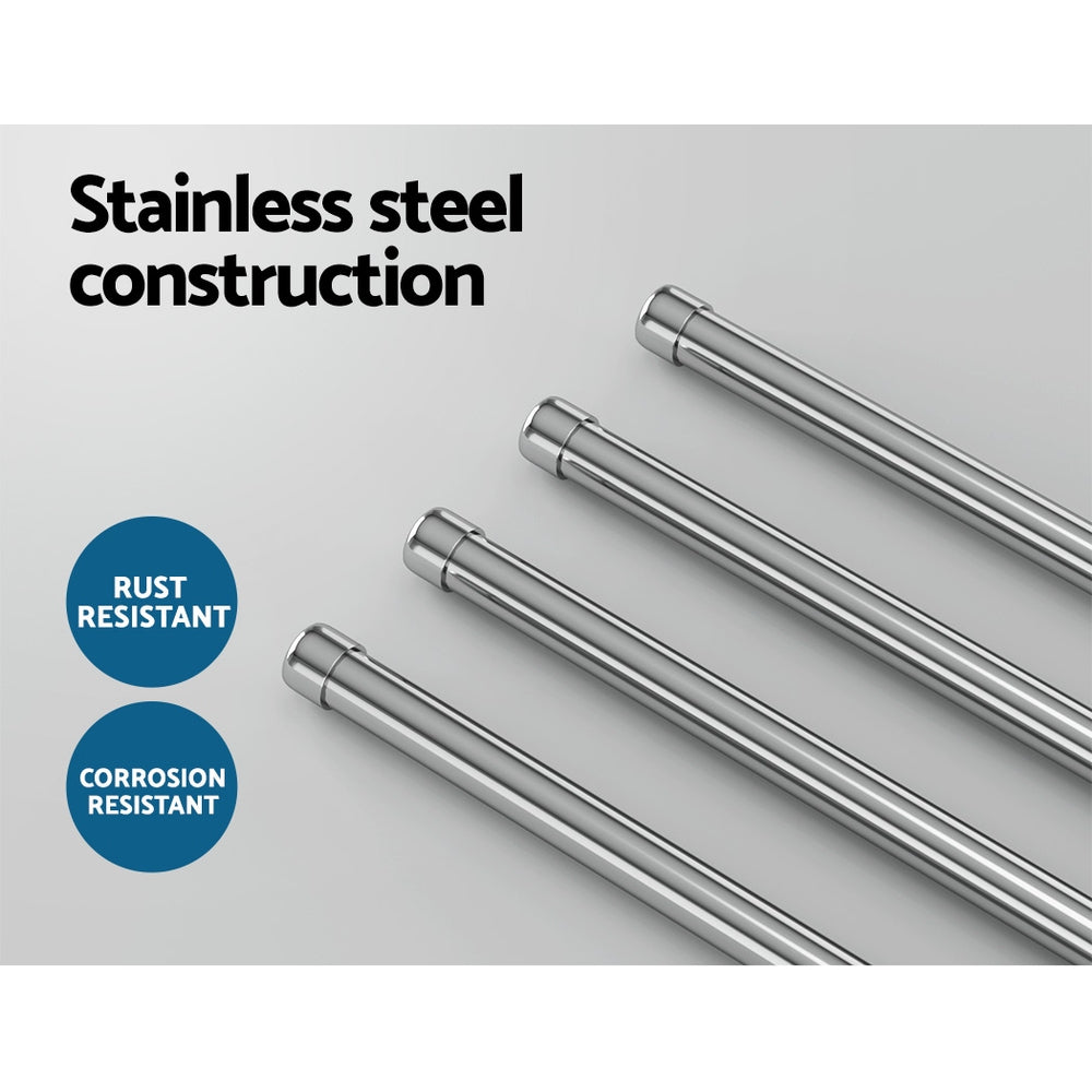 4-Bar Wall Mounted Towel Rail Rack Stainless Steel Swivel Silver