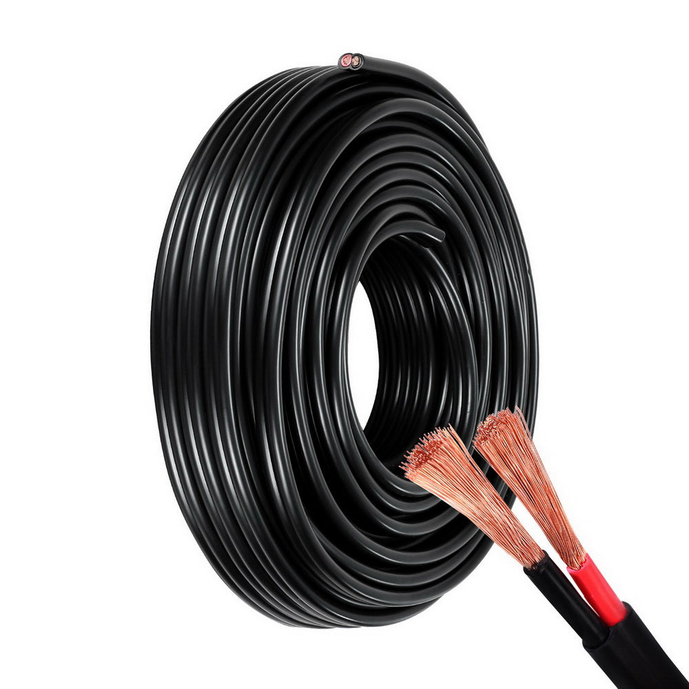 Giantz 10m Automotive Twin Core Electrical Cable 3MM Black