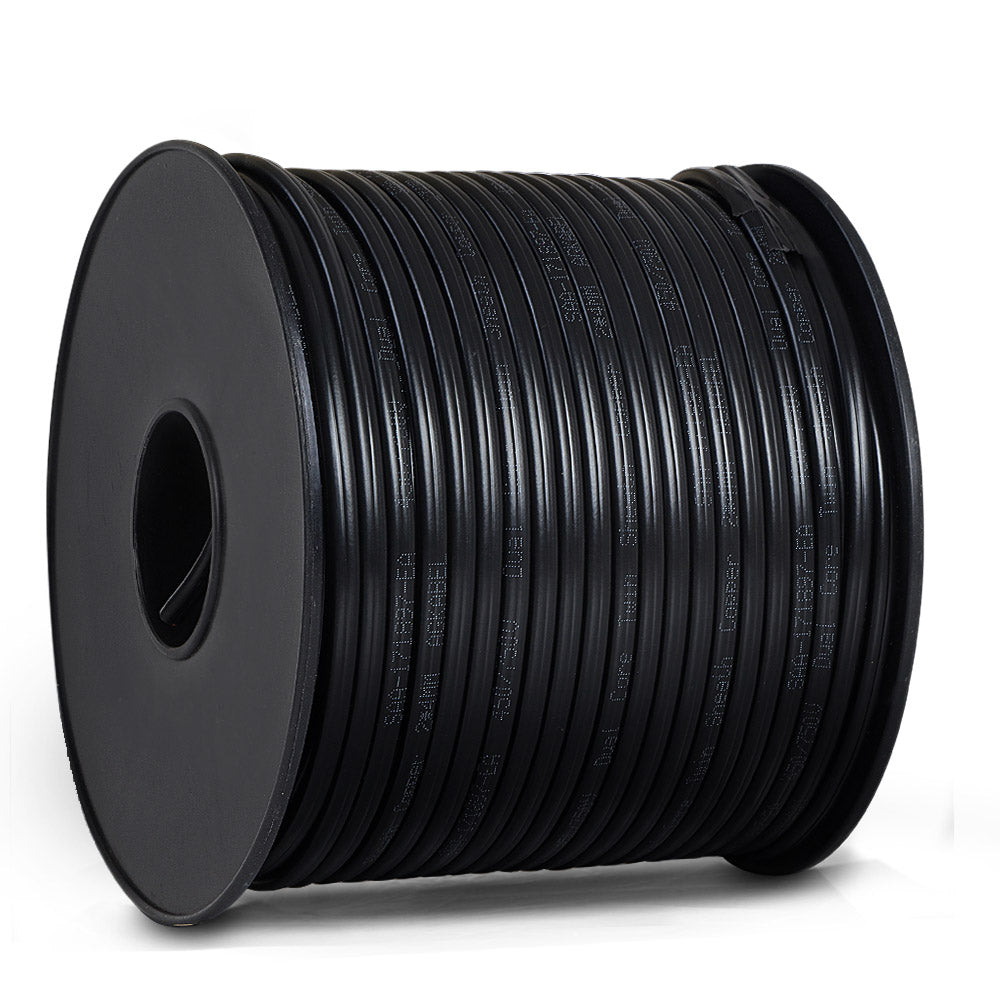 Giantz 100m Twin Core Electrical Cable 3mm 450V Black