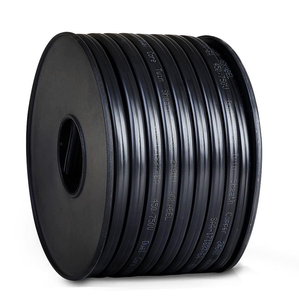 Giantz 30m 6mm Twin Core Electrical Cable 450V Black