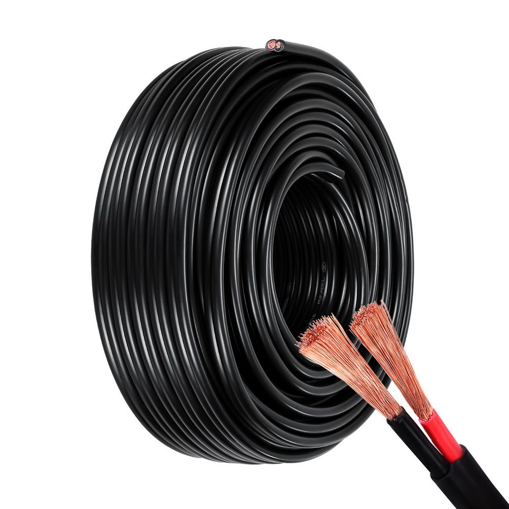 Giantz 30m Twin Core Automotive Electrical Cable 450V Black
