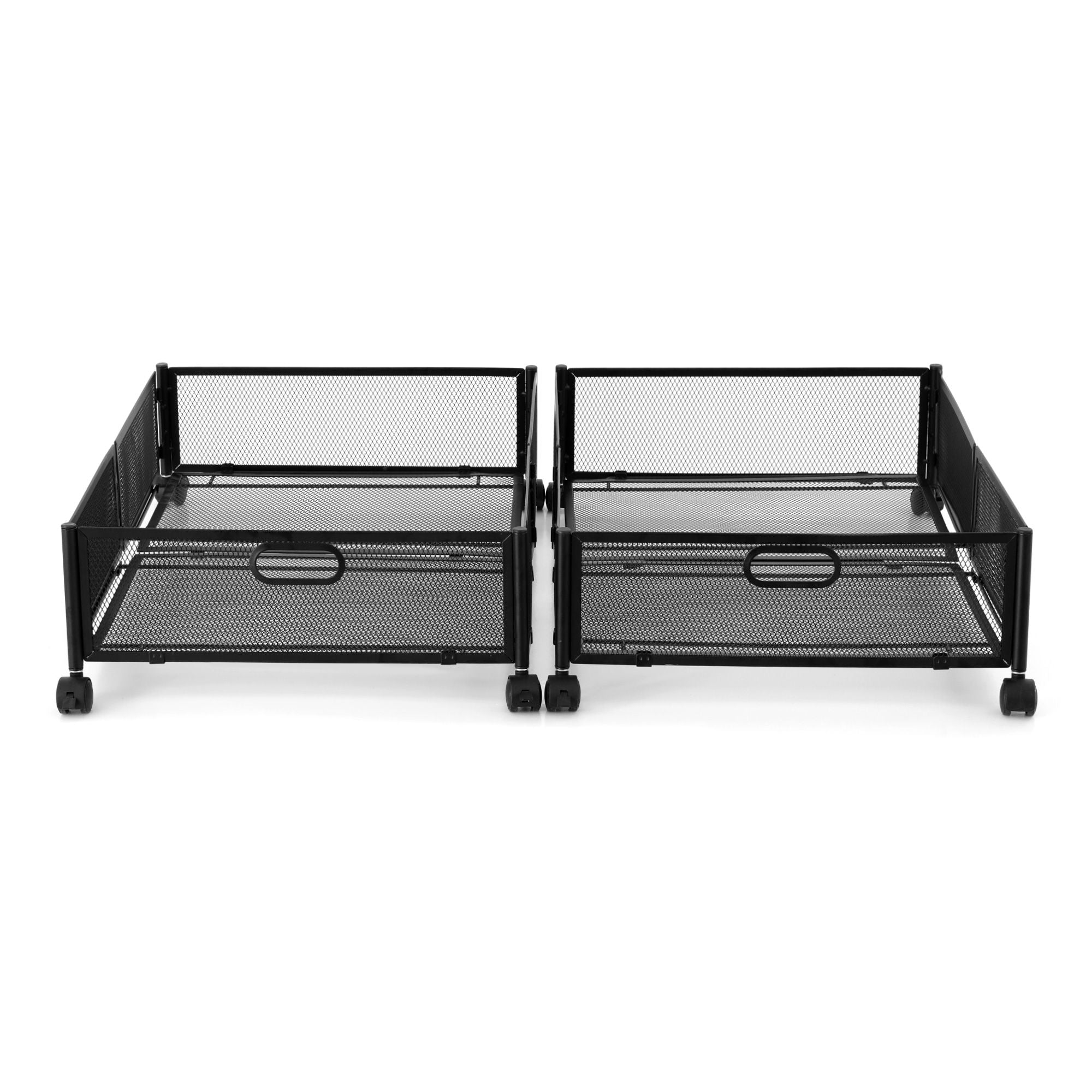 Artiss 2X Under Bed Storage Containers Metal Boxes Quilt Organiser with Wheels