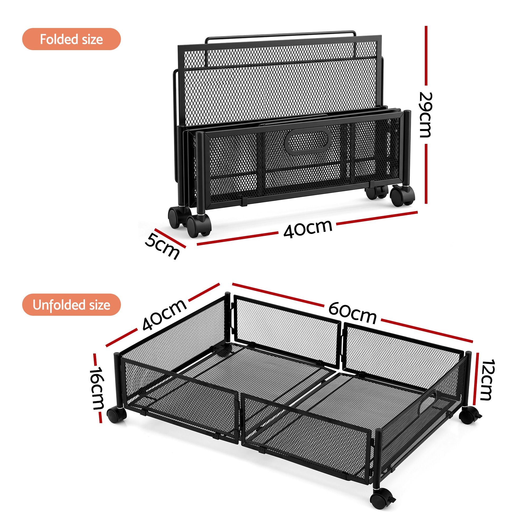 Artiss 4X Under Bed Storage Containers Metal Boxes Quilt Organiser with Wheels