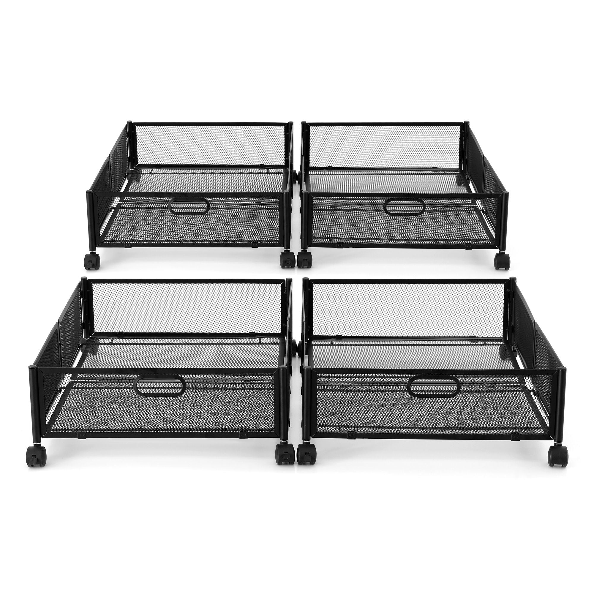 Artiss 4X Under Bed Storage Containers Metal Boxes Quilt Organiser with Wheels