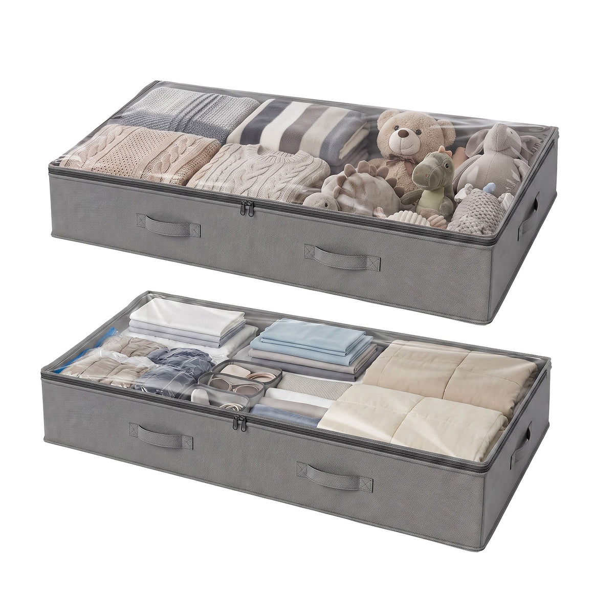 Artiss Under Bed Storage Containers 2 Pack 90L Grey