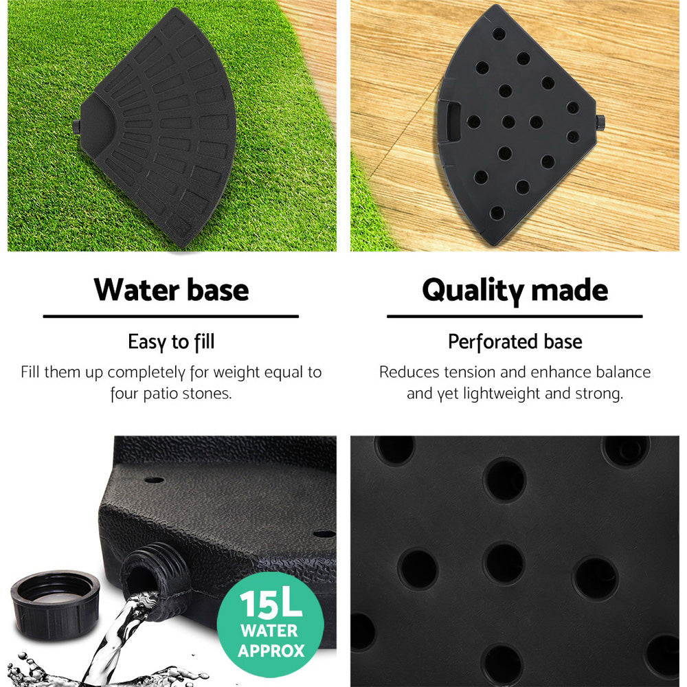 Instahut 3m Cantilever Outdoor Umbrella Charcoal w/Base
