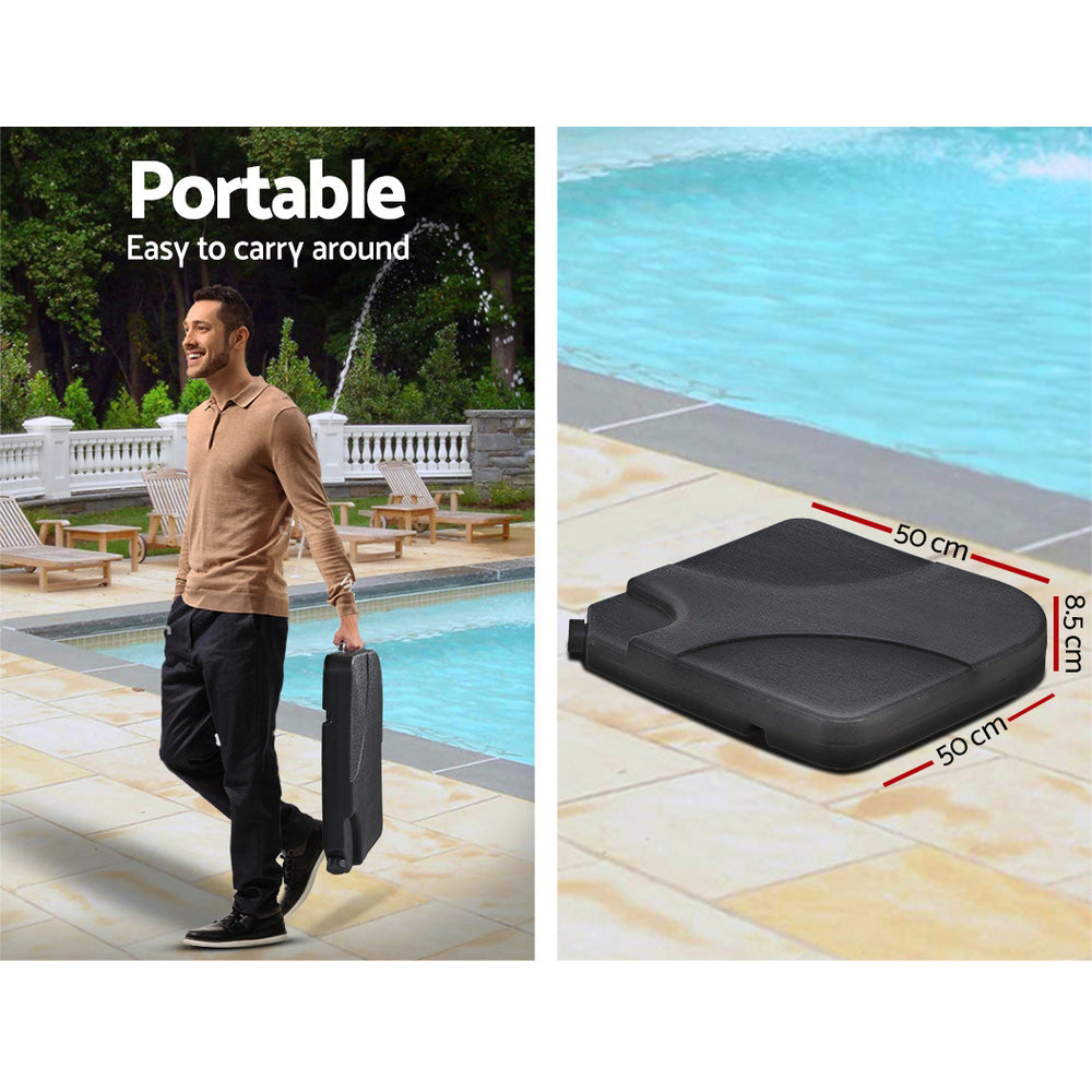 Instahut 3m Cantilever Umbrella Black Outdoor Patio Parasol w/Base