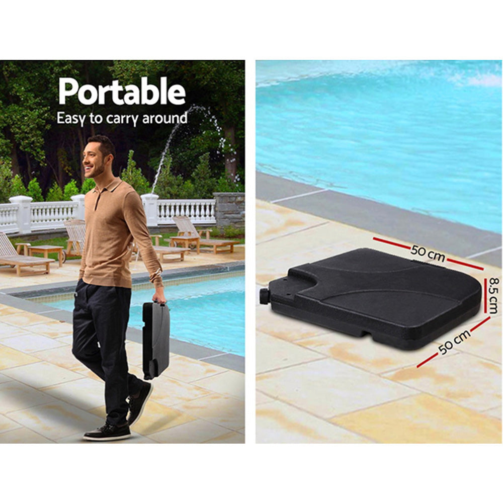 Instahut 3m Outdoor Cantilever Umbrella Charcoal with Base