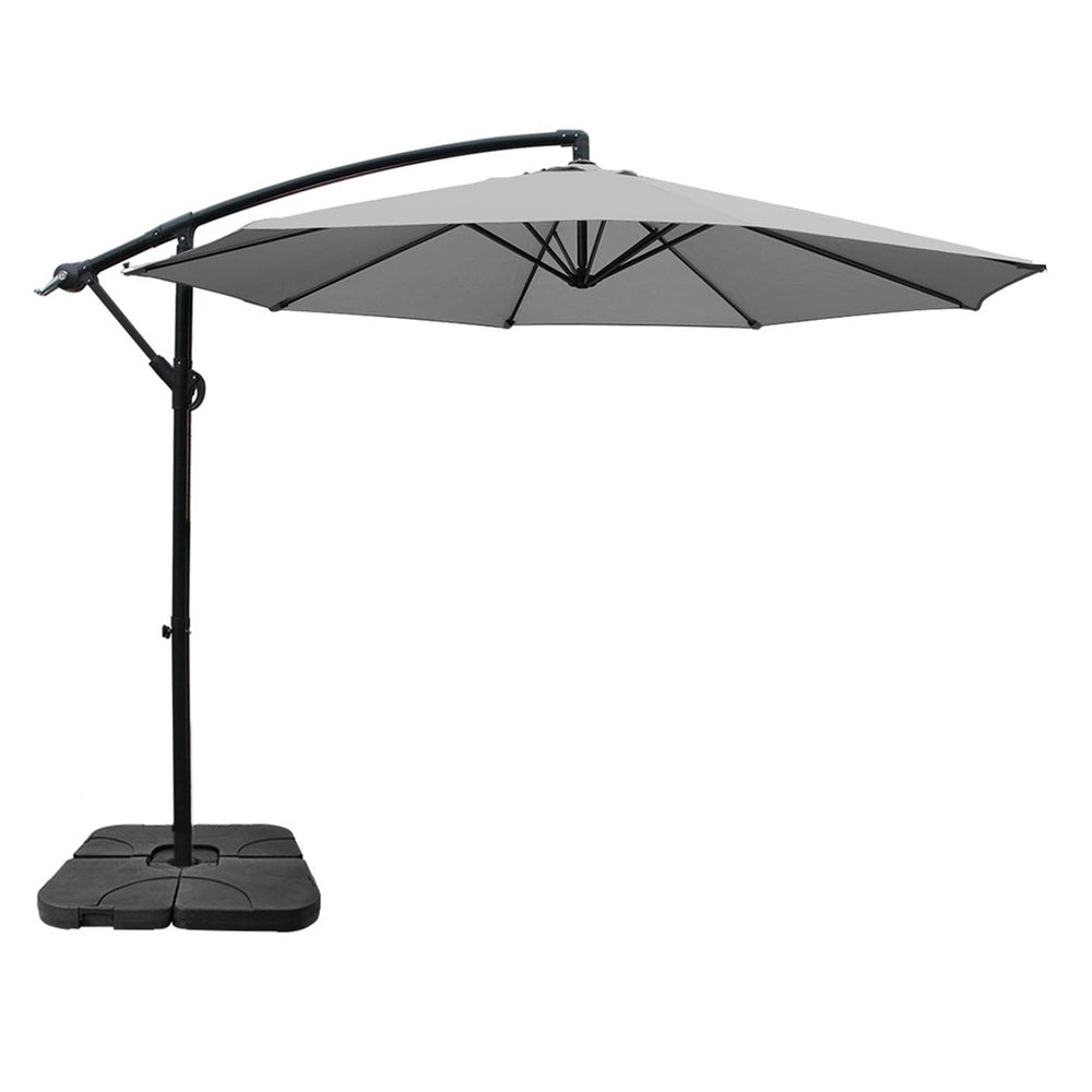 Instahut 3M Cantilever Outdoor Umbrella UV50+ Grey