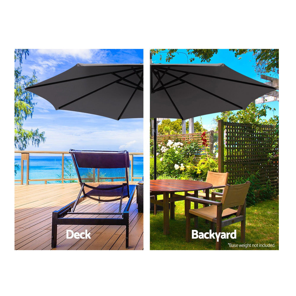 Instahut 3m Cantilever Outdoor Umbrella Charcoal