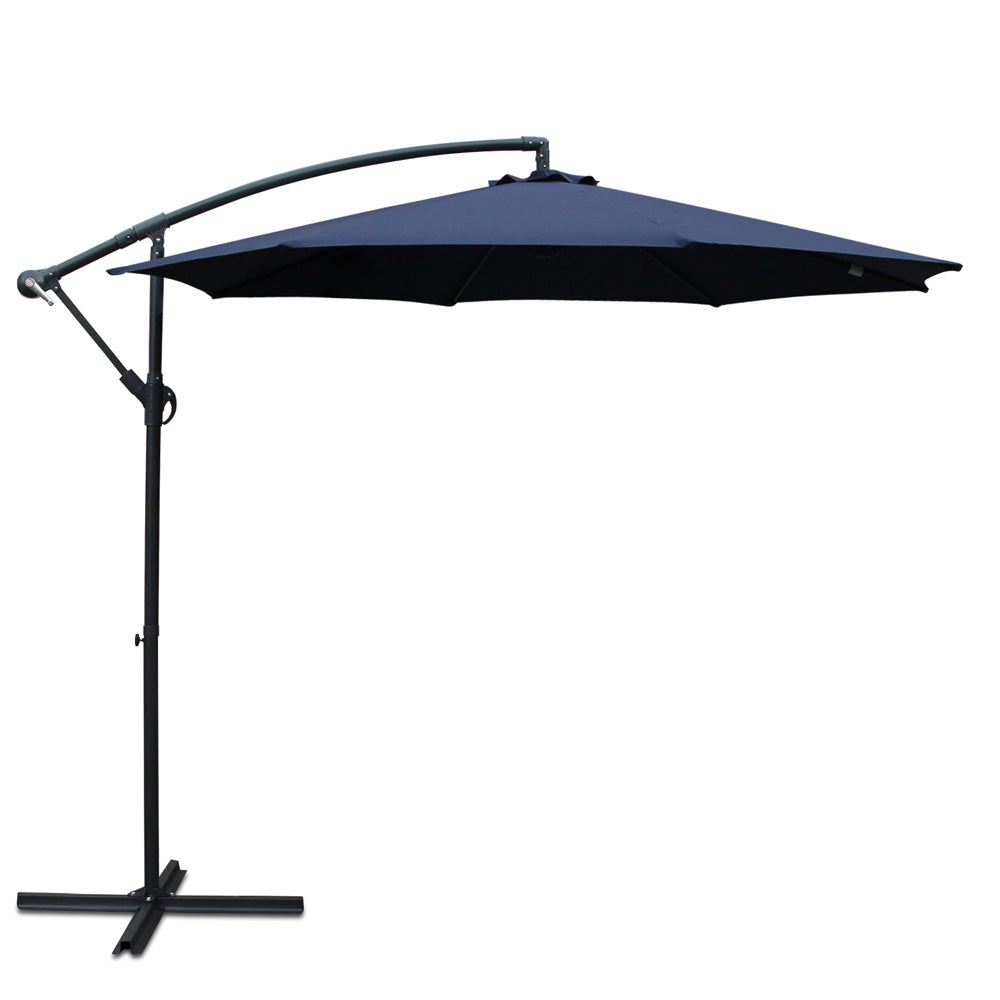 Instahut 3m Cantilever Outdoor Umbrella Navy