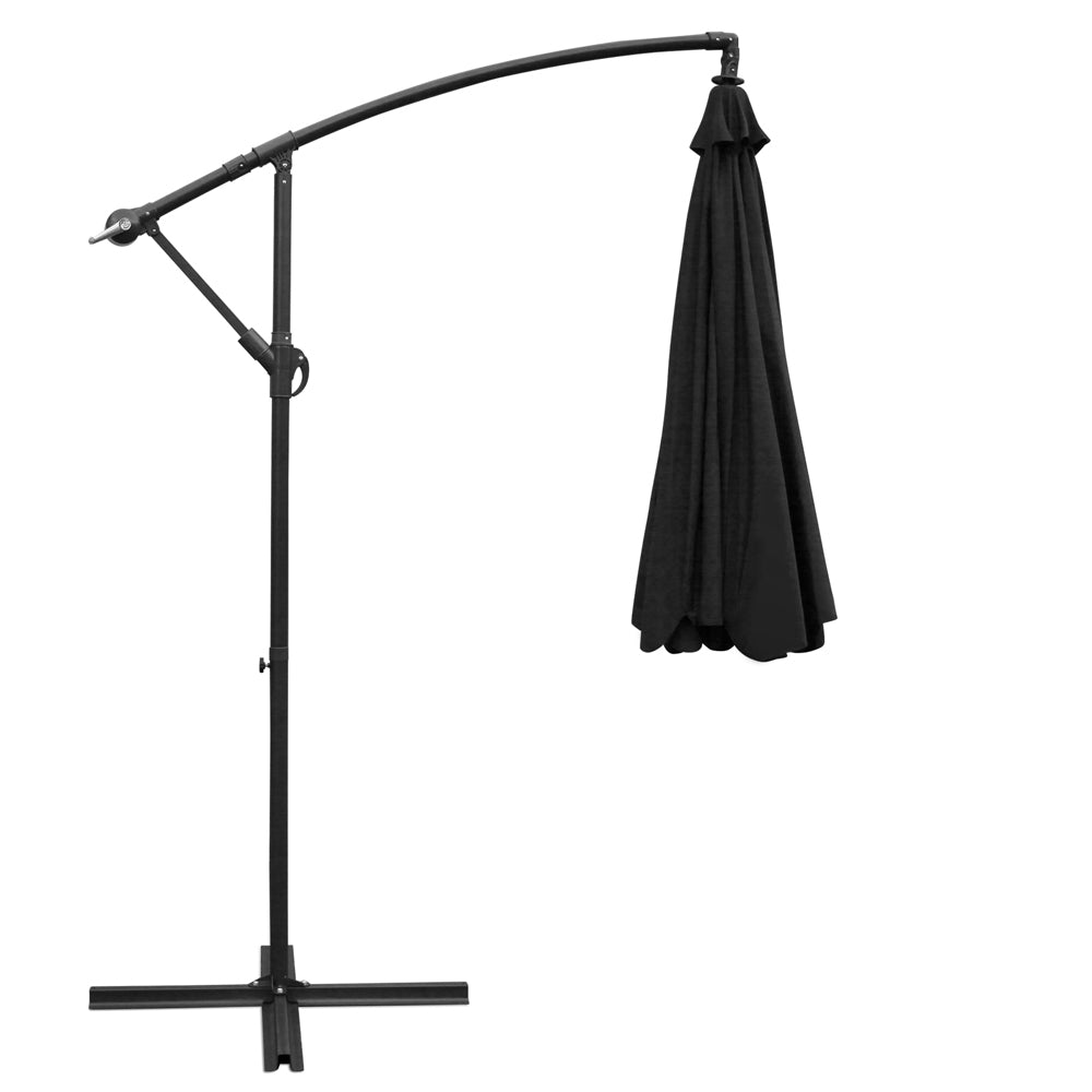 Instahut 3m Cantilever Outdoor Umbrella UV50+ Black