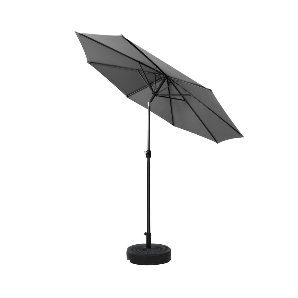 Instahut 2.7m Outdoor Umbrella Charcoal UV50+ Garden Sunshade