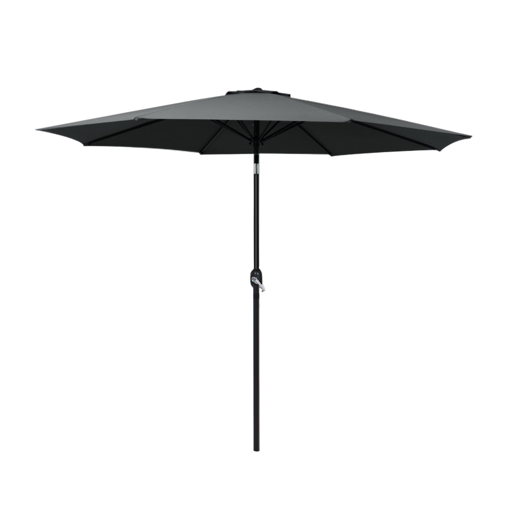 Instahut 2.7m Outdoor Umbrella Black UV50+ Tilting Canopy