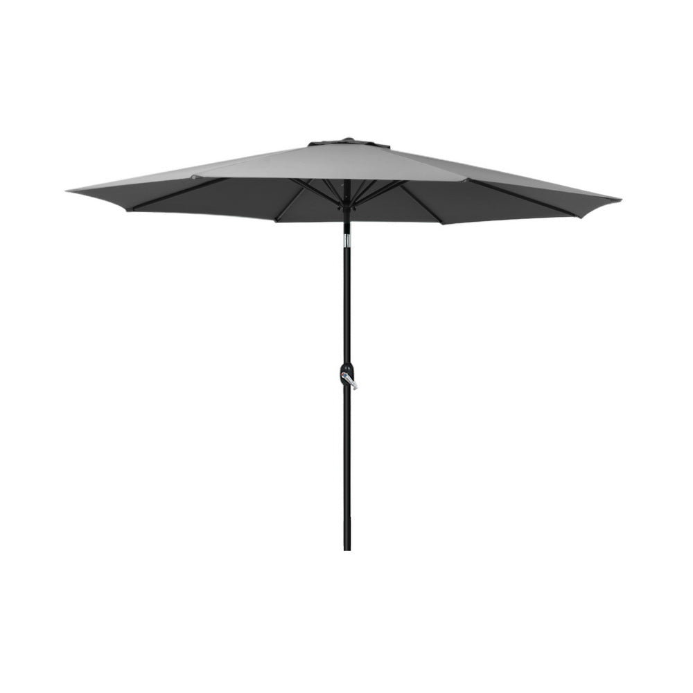 Instahut 2.7m Outdoor Umbrella with Tilt, Charcoal