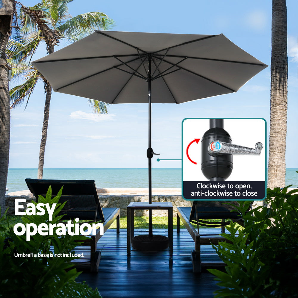 Instahut 2.7m Outdoor Umbrella UV50+ Tilt Charcoal