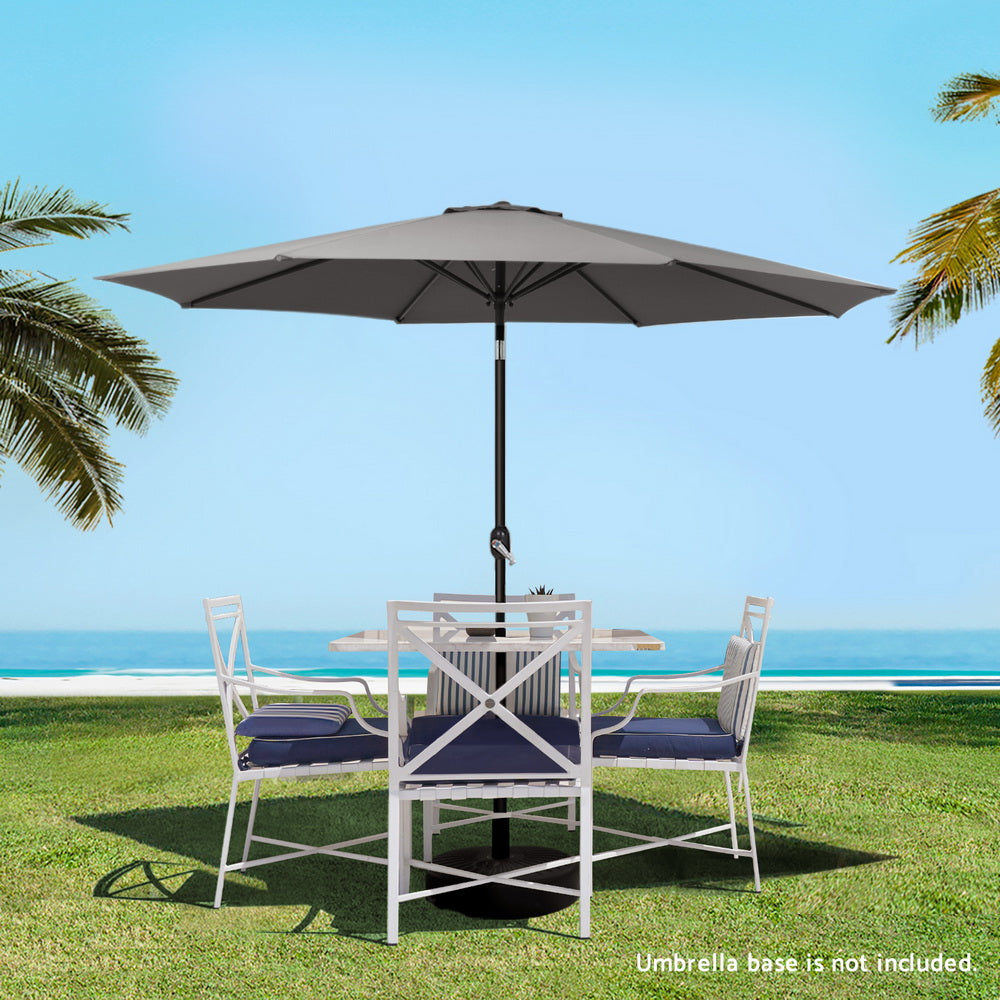 Instahut 2.7m Outdoor Umbrella UV50+ Tilt Charcoal