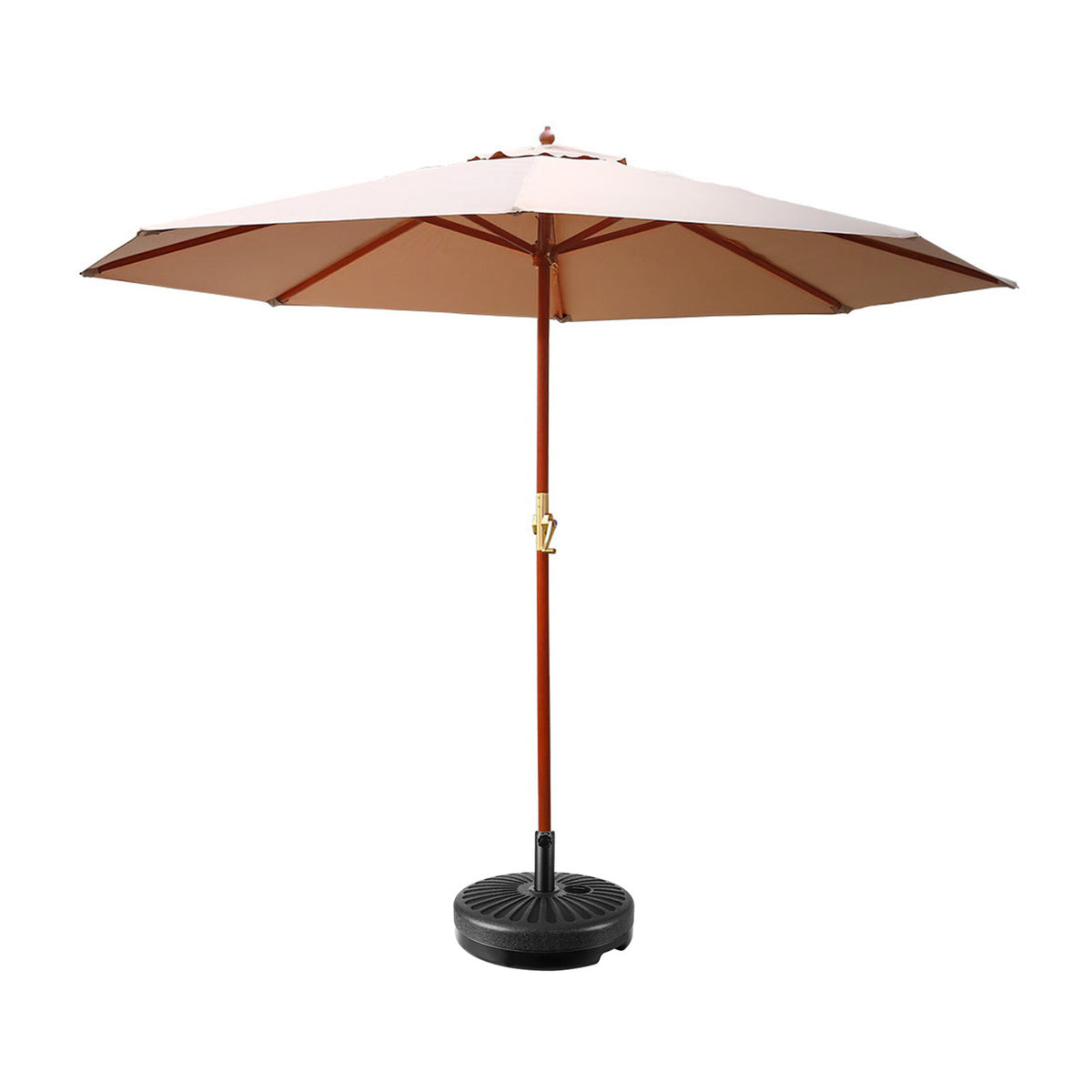 Instahut 3m Centre Post Outdoor Umbrella with Base Beige