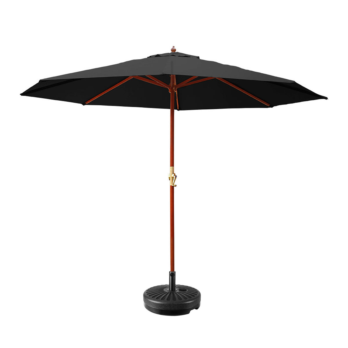 Instahut 3m Centre Post Outdoor Umbrella with Base Black