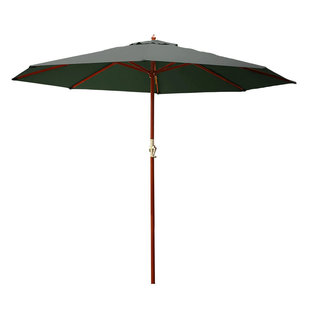 Instahut 3m Centre Pole Outdoor Umbrella Charcoal