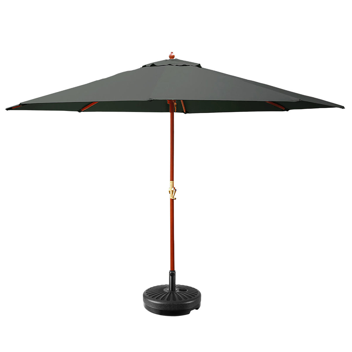 Instahut 3m Outdoor Umbrella with Base Charcoal