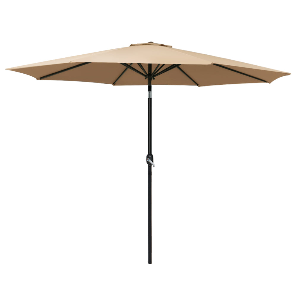 Instahut 3m Outdoor Beach Umbrella with Tilt Beige