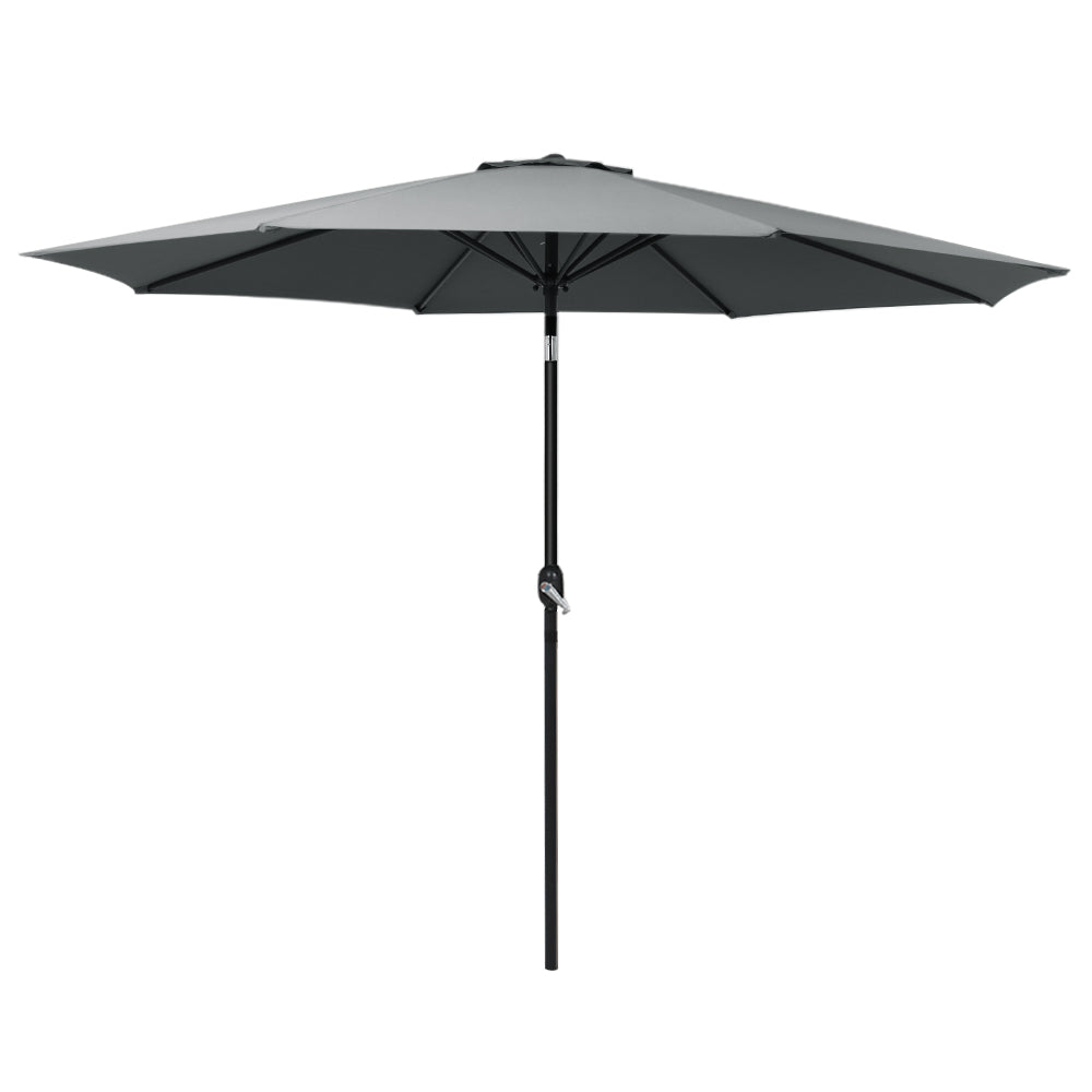 Instahut 3m Outdoor Umbrella with Tilt Function in Charcoal