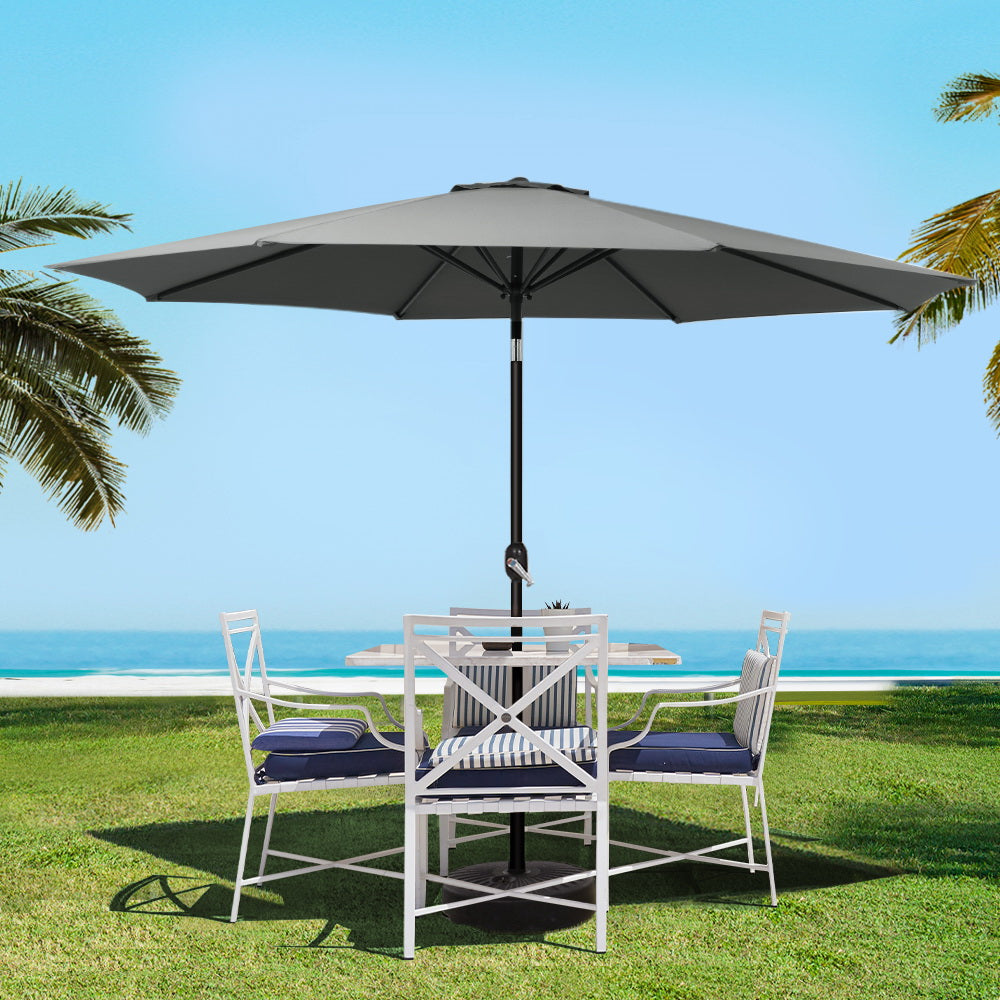 Instahut 3m Outdoor Umbrella Tilt Charcoal
