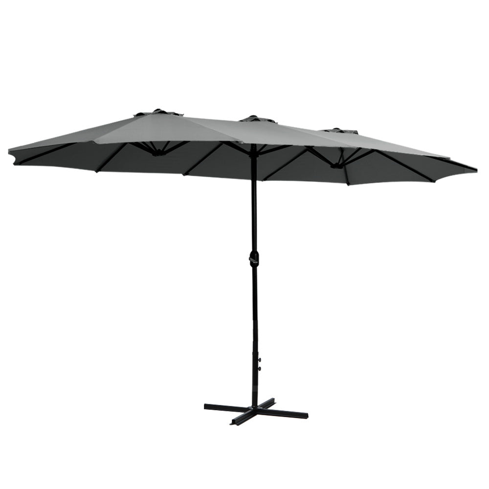 Instahut 4.57m Outdoor Umbrella Garden Tilt Charcoal