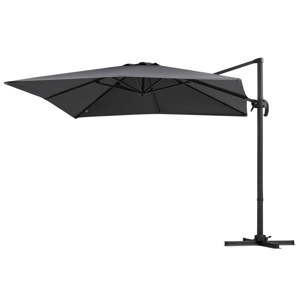 Instahut 3m Cantilever Outdoor Umbrella Charcoal 360 Degree