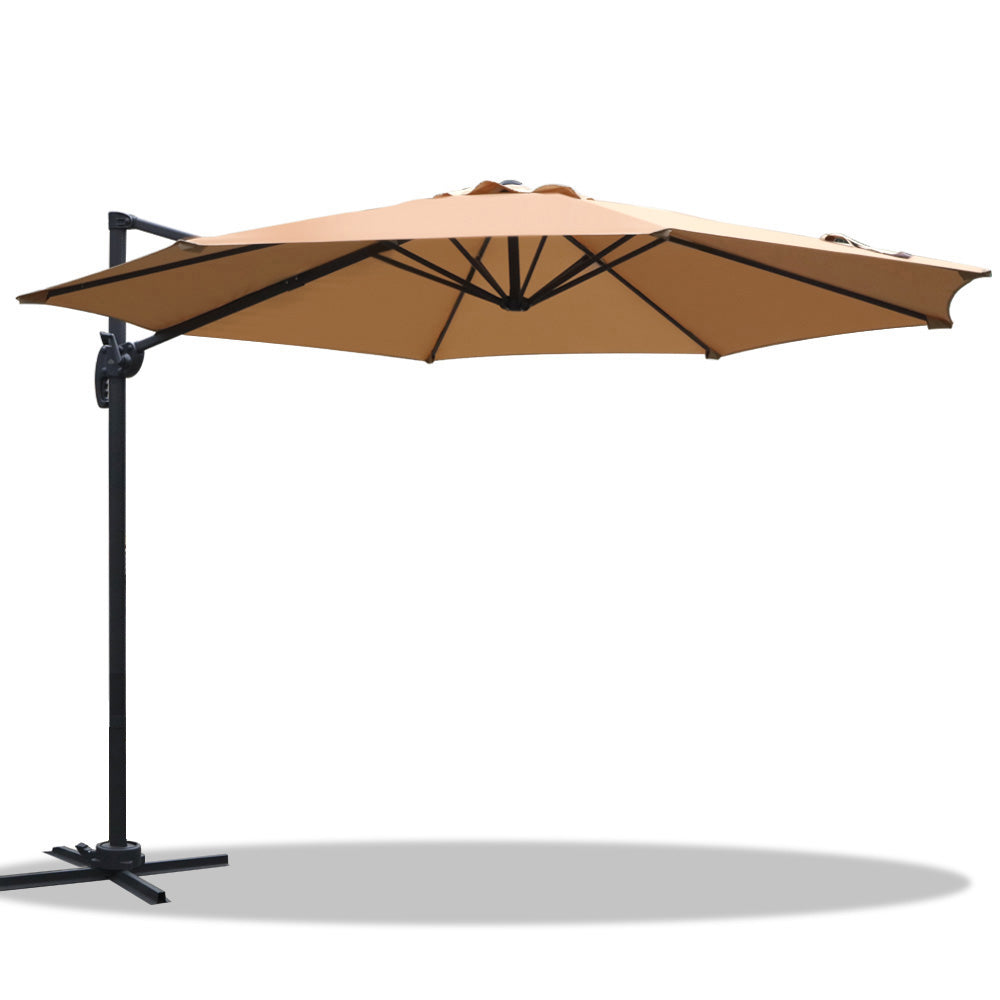 Roma 3m Cantilever Outdoor Umbrella 360° Tilt Beige