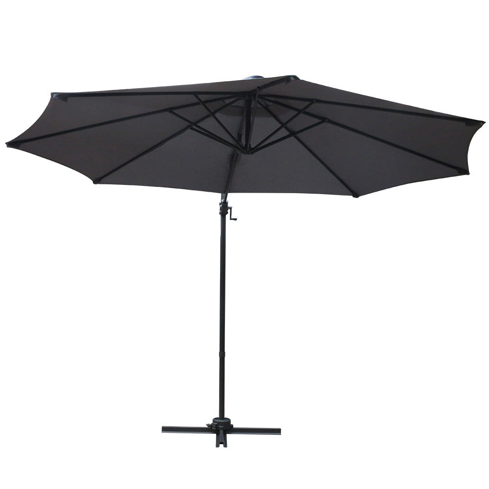 Roma 3m Cantilever Outdoor Umbrella 360° Tilt Charcoal