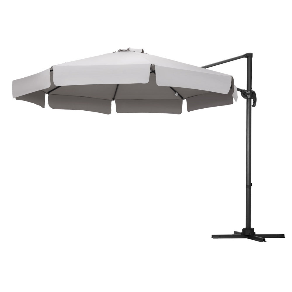 Instahut 3m Side Post Cantilever Outdoor Umbrella Grey