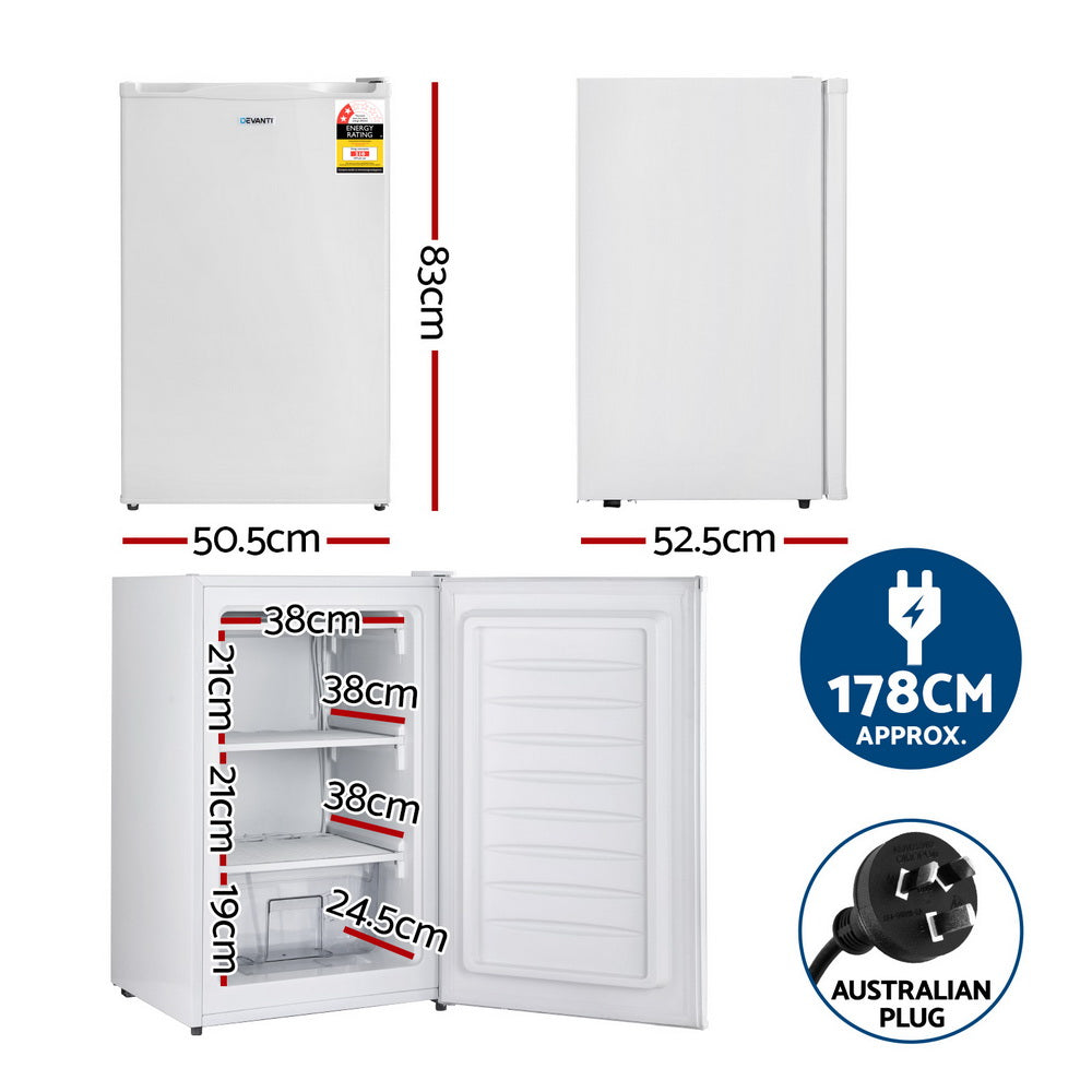 Devanti 81L Upright Freezer White