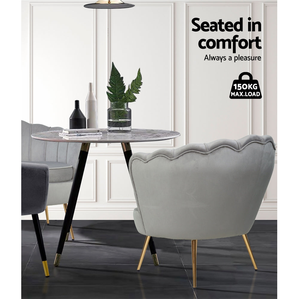 Callista Velvet Armchair Grey