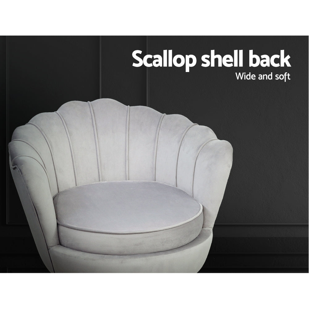 Callista Velvet Armchair Grey