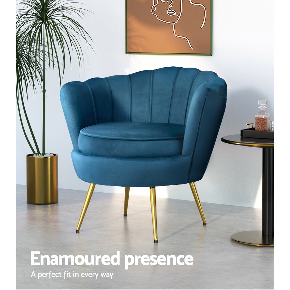Callista Velvet Armchair Navy