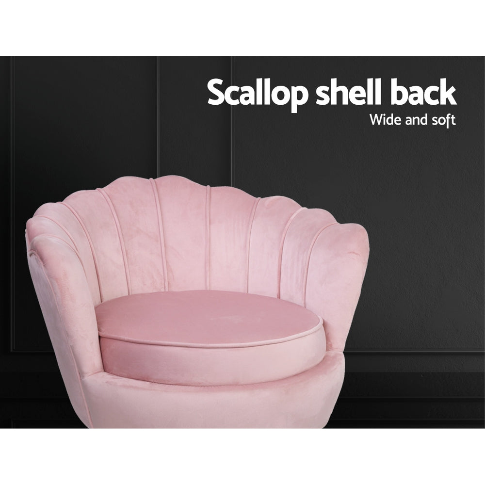 Callista Velvet Armchair Pink Shell Back